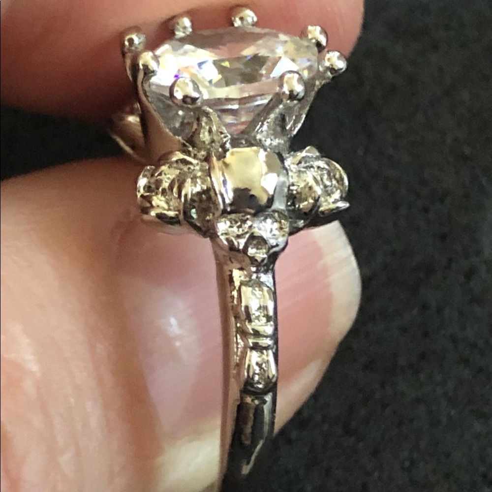 🔥 Skull and Rose .925 Sterling Gem Ring 🔥 - Picture 4 of 7